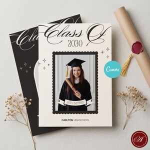 Graduation Announcement Template Photo Frame Senior Grad Party Invite Class of 2026 Graduation Card High School College Editable Canva G2