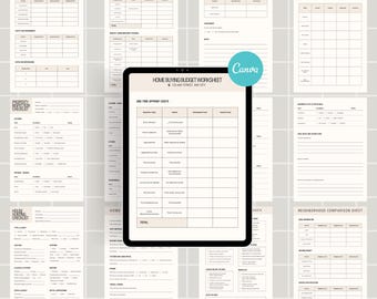 Home Buyer Guide Canva Templates Bundle Modern Real Estate Buyer Presentation House Hunting Checklist Budget Worksheet Moving Planner RE2