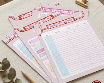 Money Saving Templates Bundle Canva Savings Challenge No Spend Challenge Sinking Funds Emergency Fund Budget Planner Printable
