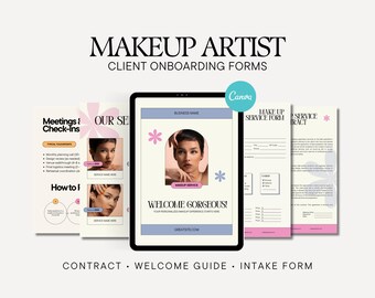 Makeup Artist Forms Canva Templates Esthetician Contract MUA Welcome Guide Medspa Beauty Business Client Intake Bundle