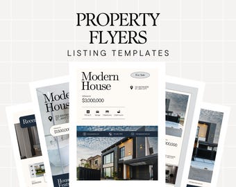 Real Estate Brochure Canva Templates Bundle Luxury Property Listing Presentation Modern Realtor Marketing Template For Sale Home Flyer RE1