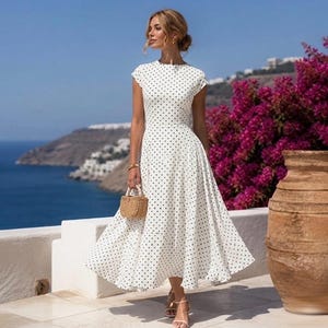womens blue and white striped dress Sleeveless Navy Stripe Mock Neck Maxi Dress main image 1