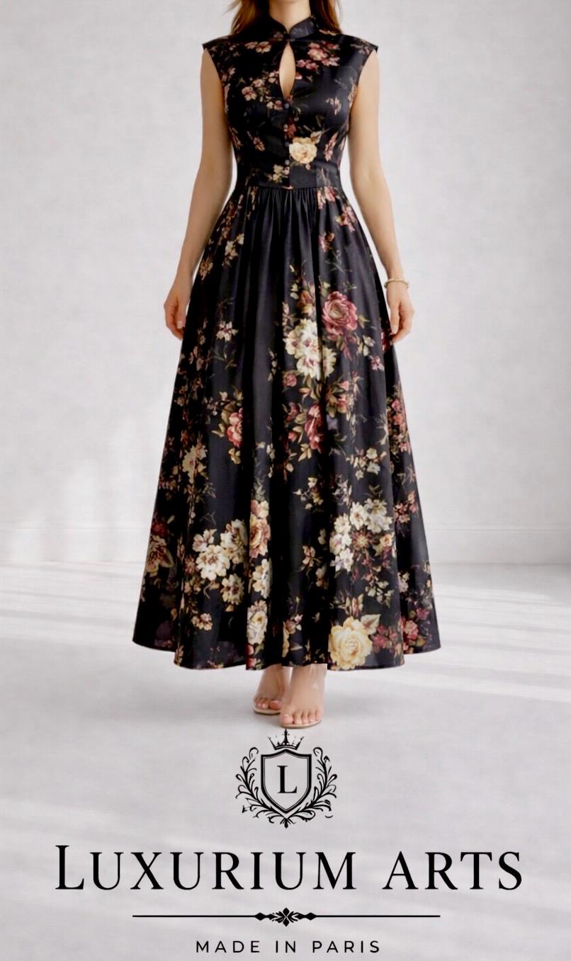 black sequin tuxedo dress Retro old money style suit Shrub sand color / S