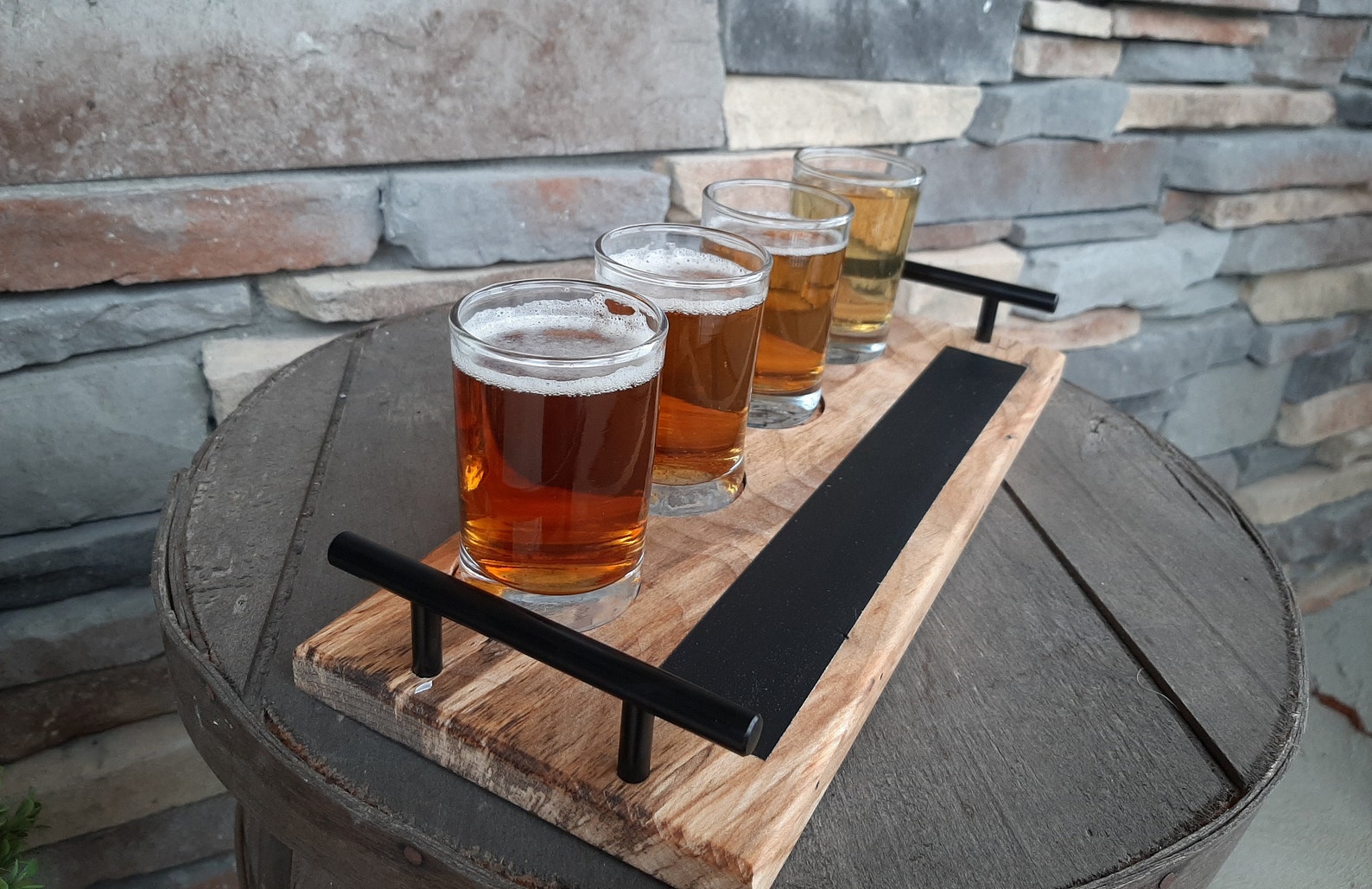 Beer Flight Board with Glasses Spalted Maple Etsy