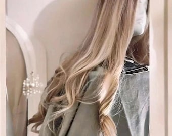 Natuurlijke blonde ombré pruik met trendy luxe highlights