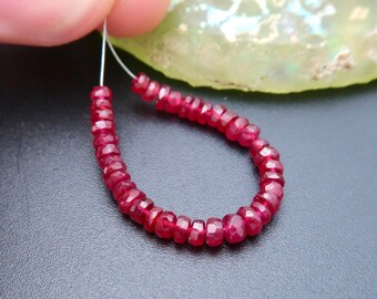 2.5-3mm Ruby African Rondelle Faceted 7.75 inch