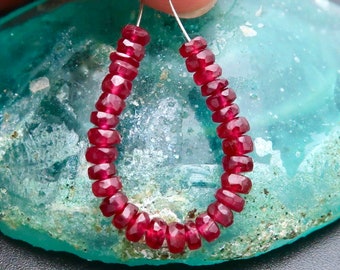 2.5-3mm Ruby African Rondelle Faceted 7.75 inch