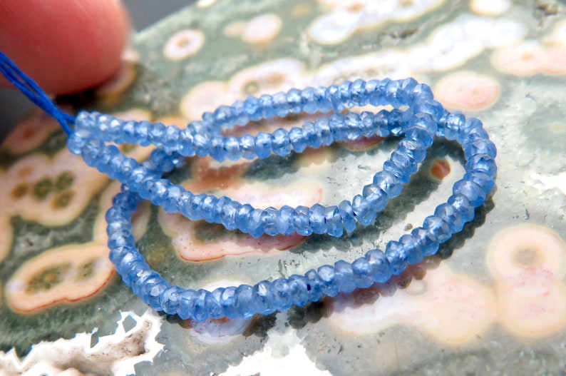 Very Rare AAAA Burmese 2.3-2.7mm Royal Blue Faceted Sapphire Beads 9.60cts 6.15inches