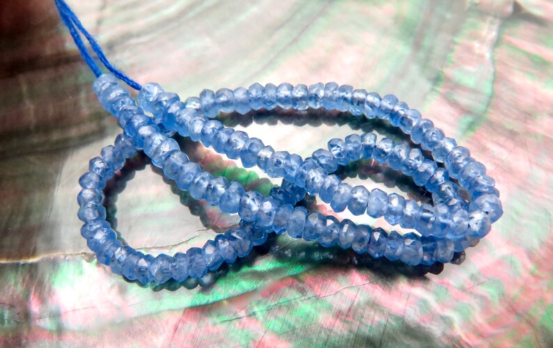 Very Rare AAAA Burmese 2.3-2.7mm Royal Blue Faceted Sapphire Beads 9.60cts 6.15inches