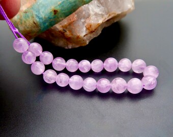 20 AAAAA Rare Cat's Eye Gem Pink Kunzite Smooth Round Gemstone Beads 5.15" - 36.80cts