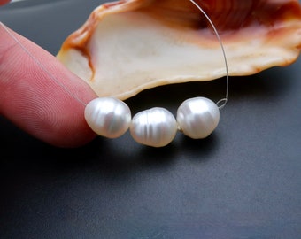 Genuine Rare AA+ South Sea Bright Platinum White Iridescent Colorful Cultured Pearl Set 9.3x10.2mm - 21.80 cts - Nice Sizes