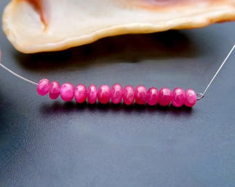 Rubí rojo rosado muy raro y precioso de Rockland Mine, cuentas AAAA+ de 3,6-4,5 mm (7,20 cts)