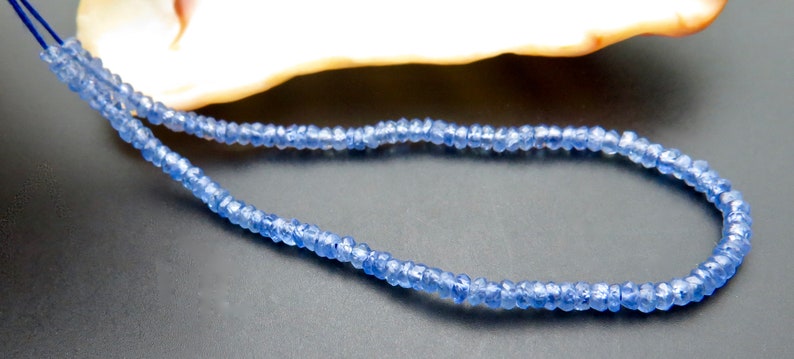 Very Rare AAAA Burmese 2.3-2.7mm Royal Blue Faceted Sapphire Beads 9.60cts 6.15inches