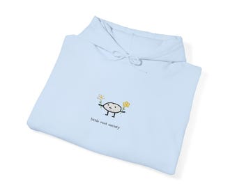 Sudadera con capucha "Little Brain with Flowers" / Ilustración adorable, minimalista.