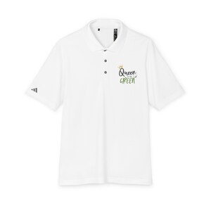 Queen Green Polo | Embroidered Script Chest Logo