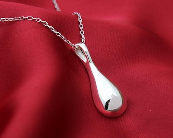 Collar de urna con forma de lágrima – Joyería conmemorativa de plata de ley 925 – Colgante para cenizas de cremación