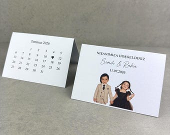 Naamkaartjes met kinderfoto's | Gepersonaliseerde naamkaartjes | Kinderfoto's | Naamkaartjes | Bruiloft | Burgerlijke stand | Verloving