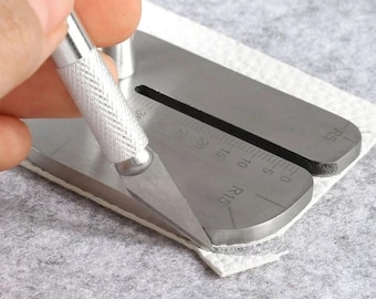 Stainless Steel Leather Cutting Ruler DIY Leather Pulling Board Precision Leathercraft Guide Tool