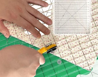 5-in-1 Quilting Ruler: Clear Acrylic Slotted Fabric Cutting Template for Sewing Quilt Projects