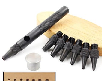 Leather Hole Punch Tool Removable Round Punch Set 2mm–5mm Belt Strap Wallet Leathercraft DIY Tool