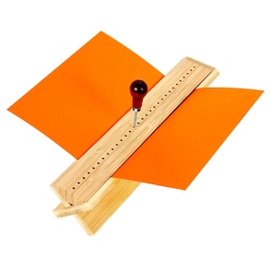 Bookbinding Cradle with Awl Wooden Punching Cradle with Piercing Guide for Journal Notebook Photo Album DIY Bookbinding Tool