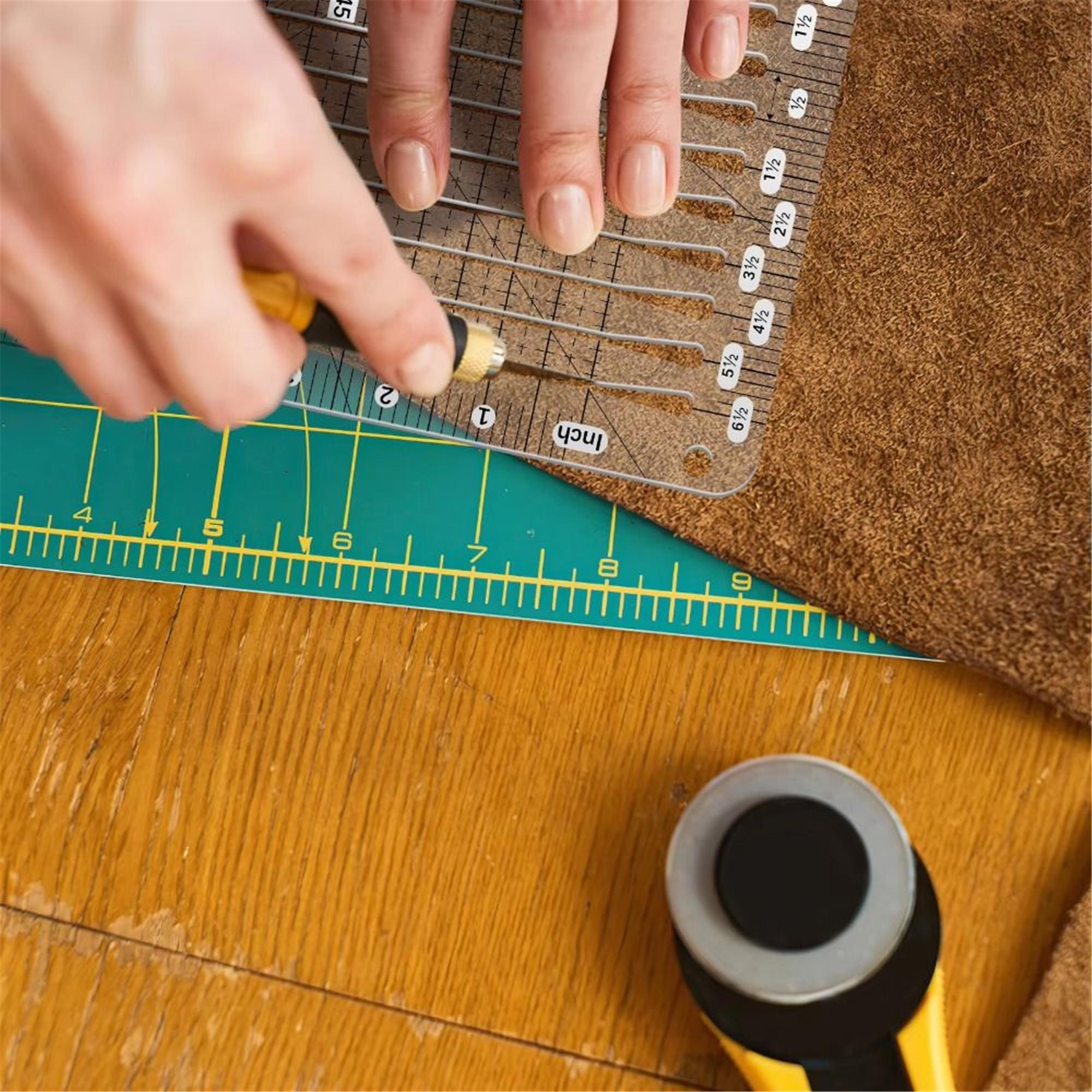 5-in-1 Quilting Ruler: Clear Acrylic Slotted Fabric Cutting Template ...