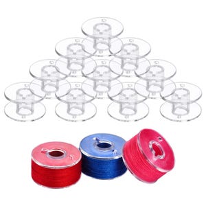 20pcs Plastic Sewing Bobbins, Empty Spool Cores for Sewing Machines & Hand Sewing, Thread Storage Supplies