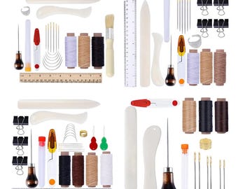 Bookbinding Kit Starter Set Bone Folder Awl Waxed Thread Tools for DIY Bookbinding Paper Craft Sewing