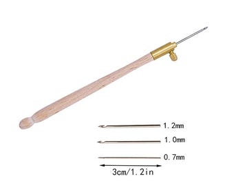 French Embroidery Crochet Needle Set with 3 Needles, DIY Tambour Embroidery Tool for Cross Stitch, Chain Stitch & Needlework