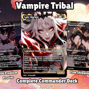 Mazo de comandante tribal de vampiros de Edgar Markov / Cartas proxy de waifus de anime