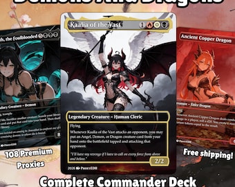 Kaalia Demons & Dragons Anime Waifu Proxy Deck 100 Cards + Tokens | Full Commander EDH Deck
