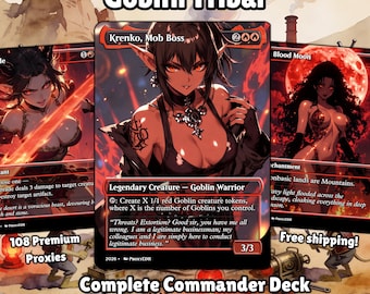 Krenko Goblin Tribal Anime Waifu Proxy Deck 100 Cards + Tokens | Full Commander EDH Deck