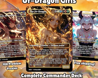 Ur Dragon Tribal Anime Waifu Proxy Deck 100 Cards + Tokens | Full Commander EDH Deck
