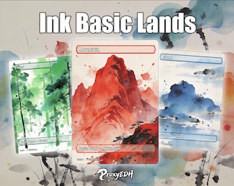MTG Basic Land Proxies | Japanese Ink Painting Style Card Art