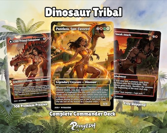Pantlaza Dinosaur Tribal Commander Deck - Bracket 3/4 With Sideboard | Anime Waifu Proxy Cards