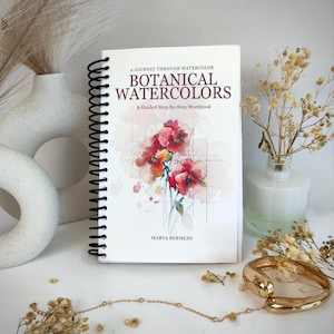 Cahier d'exercices d'aquarelle pour débutants - Guide pratique étape par étape de 35 pages - Apprenez le contrôle du pinceau, les techniques de superposition et de couleur