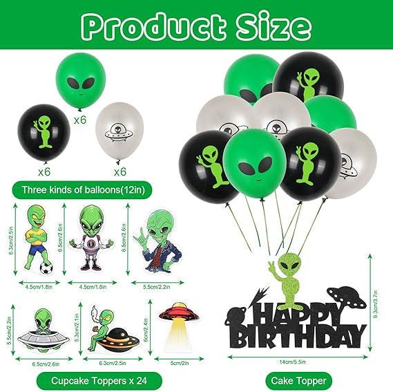Alien Birthday Party Decorations, Alien Balloons, Banners, Assorted ...