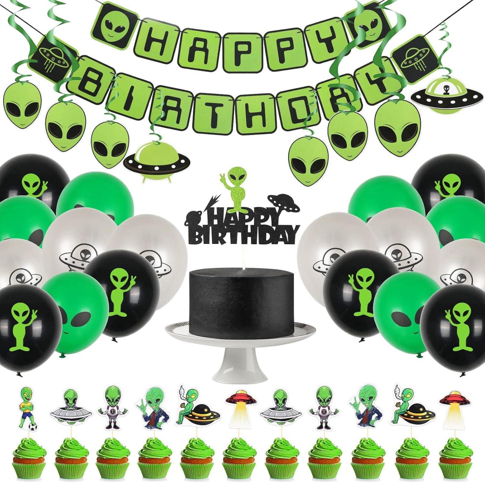 Alien Birthday Party Decorations, Alien Balloons, Banners, Assorted ...