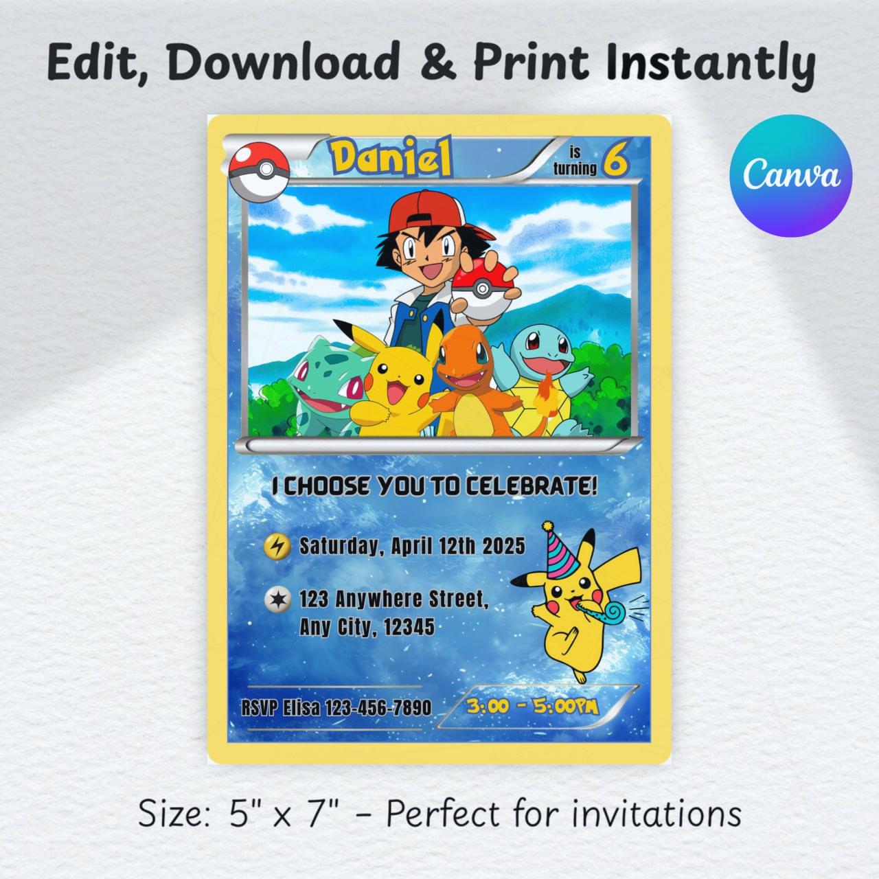 Pokemoncards Invite - Etsy