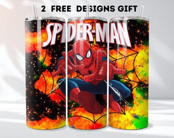 Spiderman Tumbler Wrap 20 OZ Action Hero Tumbler Sublimation Cartoon Character Tumbler Wrap Hero Tumbler Wrap Designs Kids Tumbler Wrap