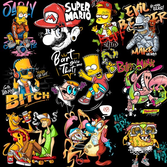 Streetwear png Bundle, Tshirt Design Bundle, T-Shirt Print Design, Hip Hop digital download, T-Shirt Pod Design Pack, Trendy Urban PNG