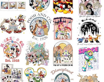 100+ Disney All Character Png Bundle, Mickey and Friends Png, Disney Princess Png, Pooh and Friends Png, Toy Story Png, Disneyland Trip Tee