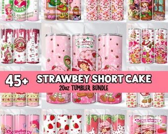 45+ Retro Straw-bery Sh0rt-cake tumblerBundle | 90s Cartoon Girl | Cute Berry Friends,  Pack Pink Strawberry Cartoon Tumbler Wraps