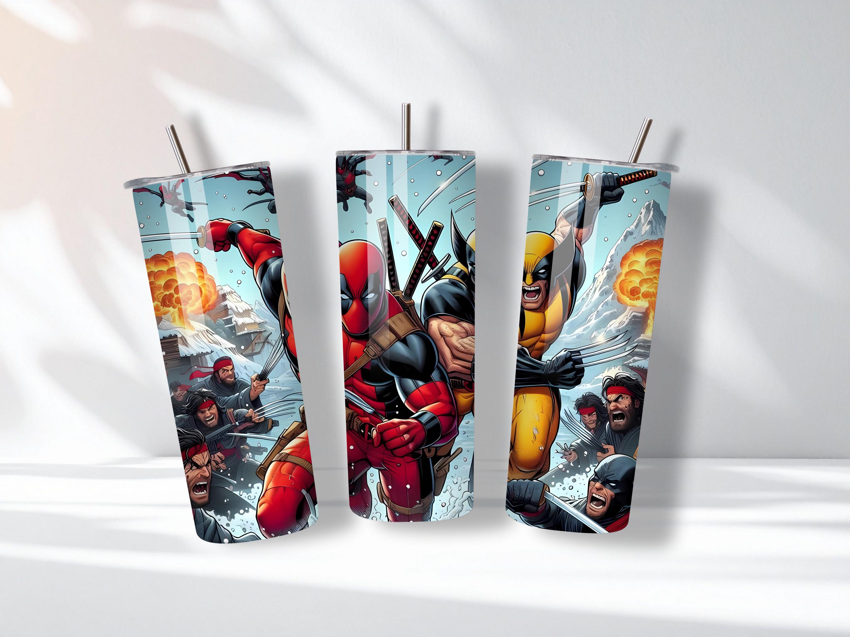 Deadpool Tumbler Wrap PNG | 20oz Skinny Tumbler Sublimation Design ...