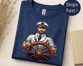 Camiseta de capitán, regalo para capitán de barco, camiseta de vela, camiseta gráfica náutica, camiseta de capitán de barco, regalo para amante del océano, camiseta de capitán de mar
