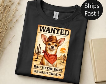 Vintage T-shirt chihuahua gezocht | Cowboy Dog Bad to the Bone-T-shirt