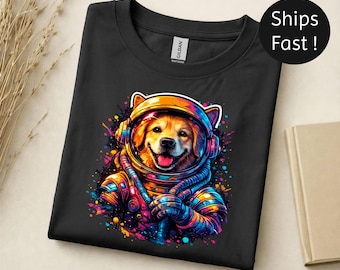 Hondenshirt astronaut, cadeau ruimtehond, Galaxy-T-shirt