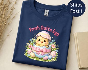 Shirt Fresh Outta Egg, grappig T-shirt paaskuiken