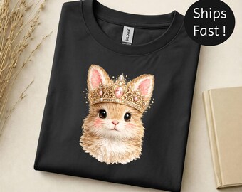 Shirt prinsessenkonijn, T-shirt gekroond konijn, dierenvriend paascadeau