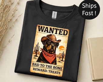 Vintage Rottweiler-T-shirt gezocht | Cowboy Dog Bad to the Bone-T-shirt